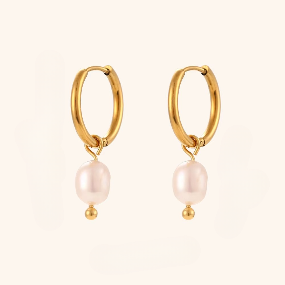 Serae Pearl Hoop Earrings