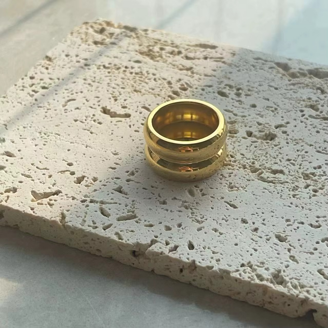Aurienne Gold Double Layer Ring