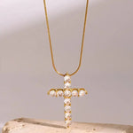 Load image into Gallery viewer, Cenai Gold Cross Necklace
