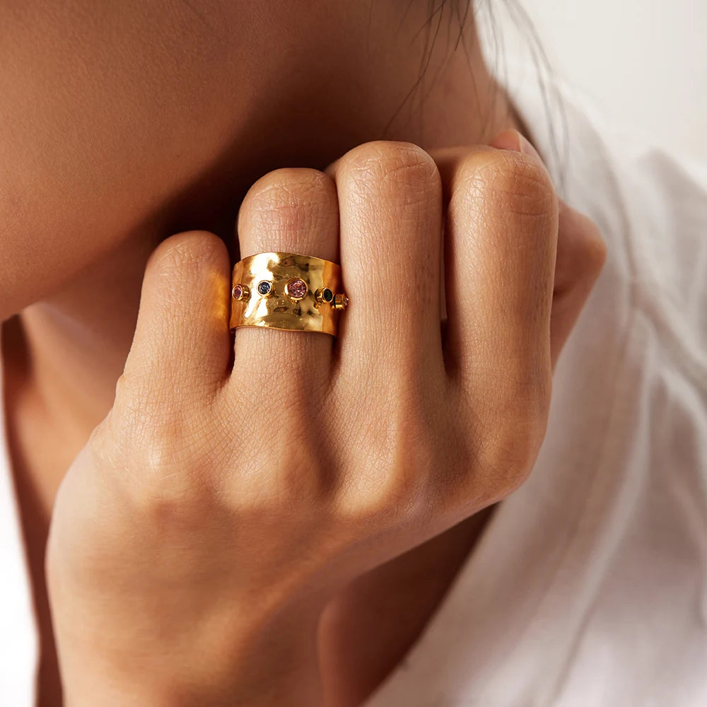 Nai Gold Hammered Ring