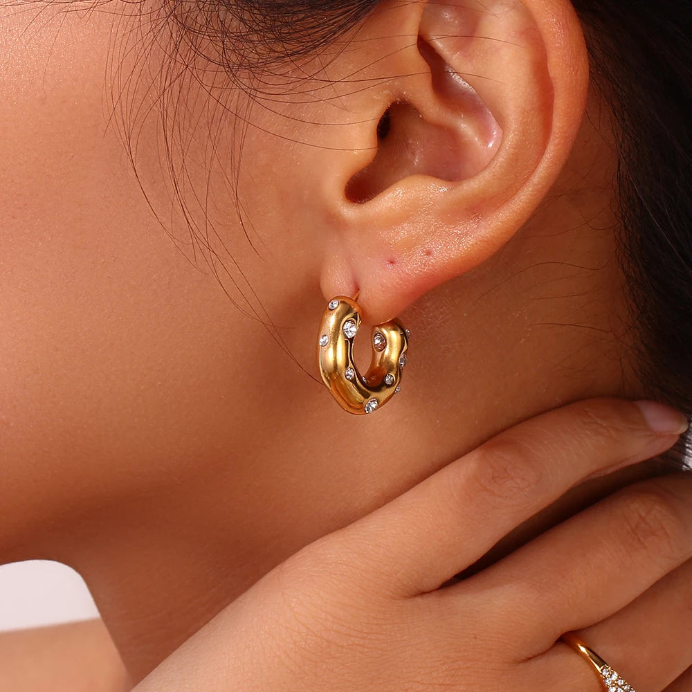 Ensera Gold CZ Earrings