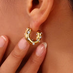 Load image into Gallery viewer, Ensera Gold CZ Earrings
