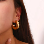 Load image into Gallery viewer, Mena Chunky Hoop Earrings
