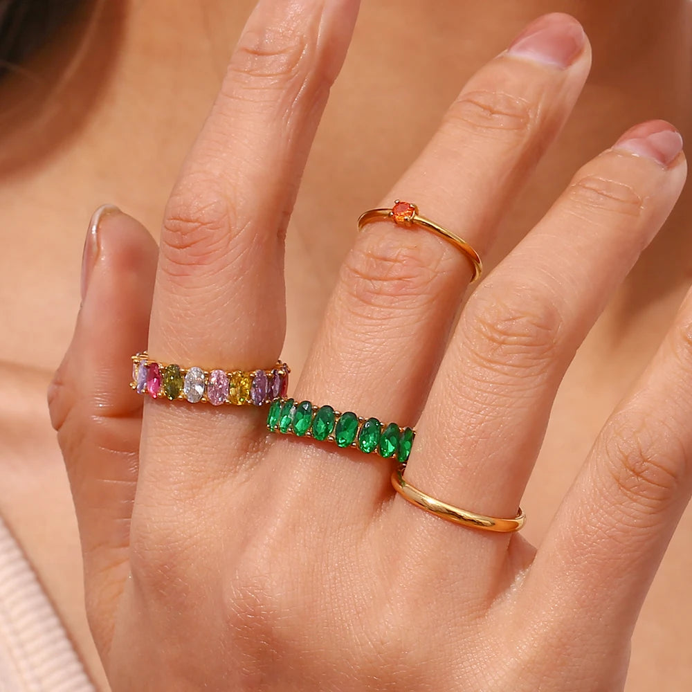 Ceana Ring - Green & Multicolor