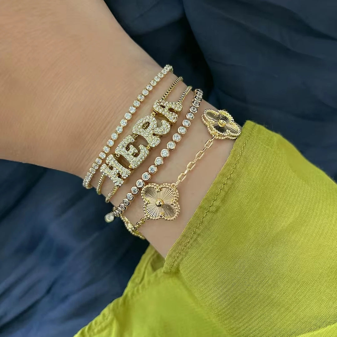 Nemai Gold Custom Name Bracelet