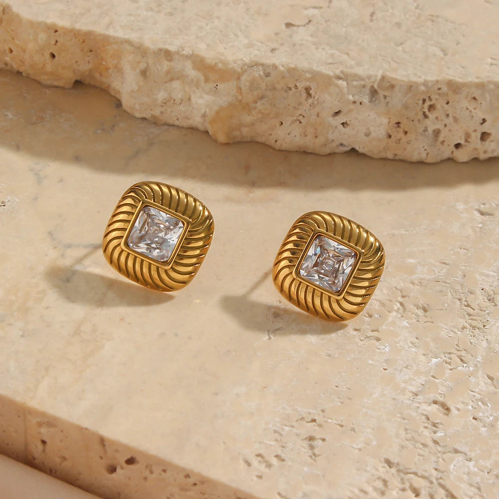 Essena Gold CZ Earrings