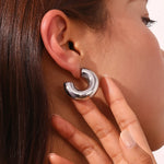 Load image into Gallery viewer, Mena Chunky Hoop Earrings
