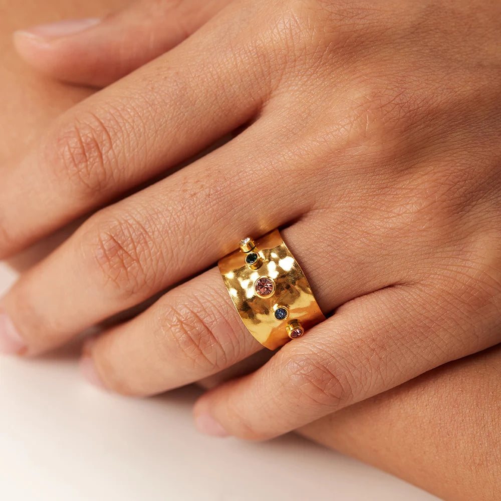 Nai Gold Hammered Ring