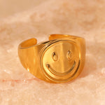 Load image into Gallery viewer, Meani Gold Smiley Face Ring
