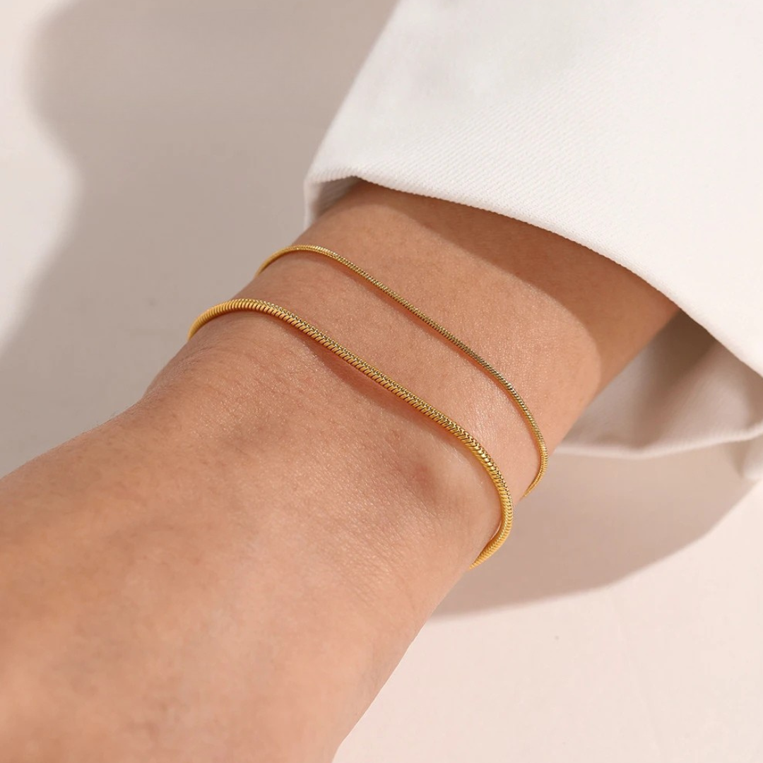 Sunen Gold Snake Chain Bracelet